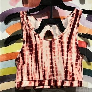 NWOT Tie-Dye Sports Bra! Cut Out Racerback Top